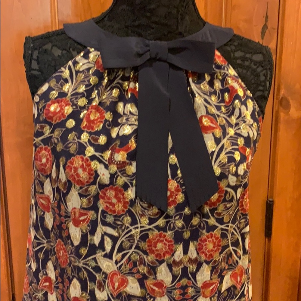 Tory Burch sleeveless blouse with bow!